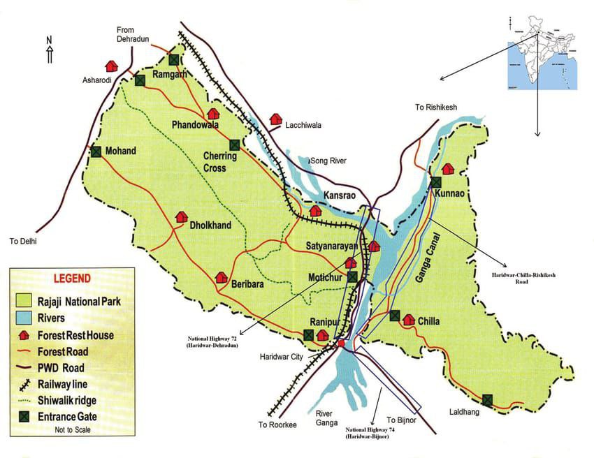 rajaji tiger reserve map